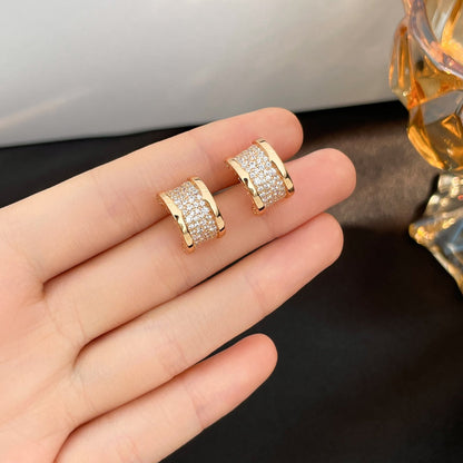 [Lumi Jewelry]ZERO 1 DIAMOND PAVED EARRINGS