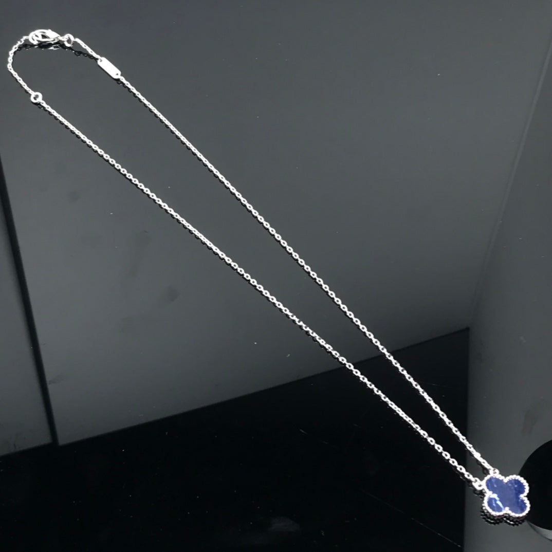 [Lumi Jewelry]CLOVER PIETERSITE SILVER LONG NECKLACE