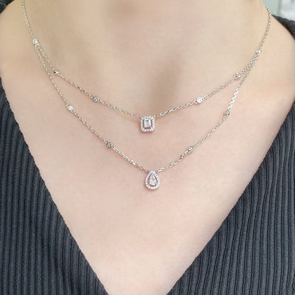 [Lumi Jewelery]MY TWIN 2 ROW DIAMOND NECKLACE