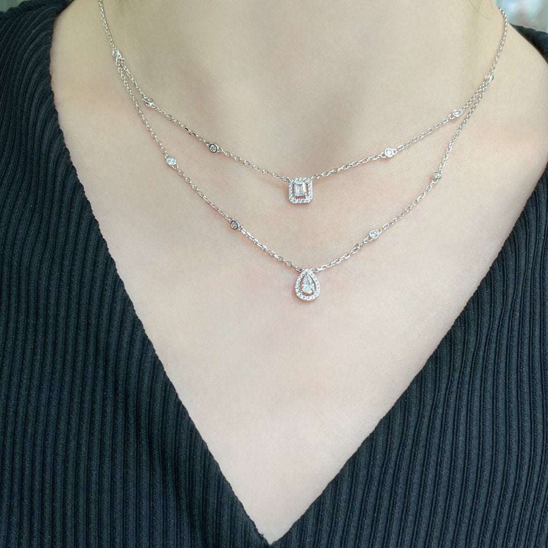 [Lumi Jewelery]MY TWIN 2 ROW DIAMOND NECKLACE