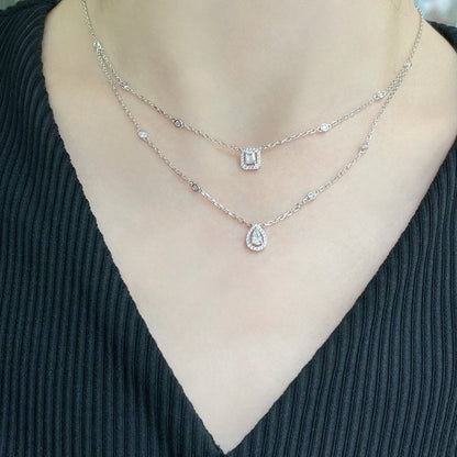 [Lumi Jewelery]MY TWIN 2 ROW DIAMOND NECKLACE