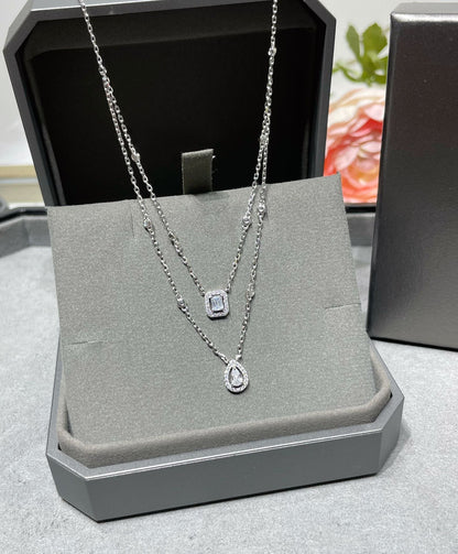 [Lumi Jewelery]MY TWIN 2 ROW DIAMOND NECKLACE