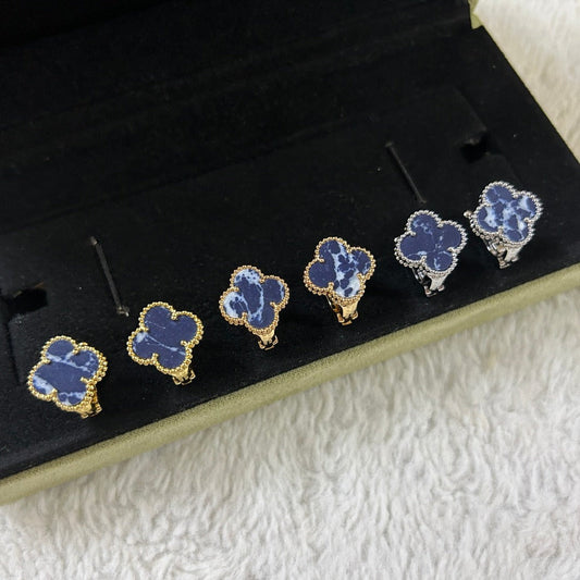 [Lumi Jewelry]CLOVER PIETERSITE MEDIUM STUD EARRINGS