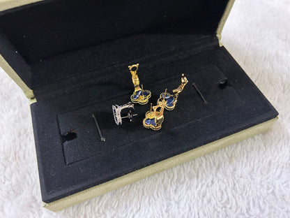 [Lumi Jewelry]CLOVER PIETERSITE MEDIUM STUD EARRINGS