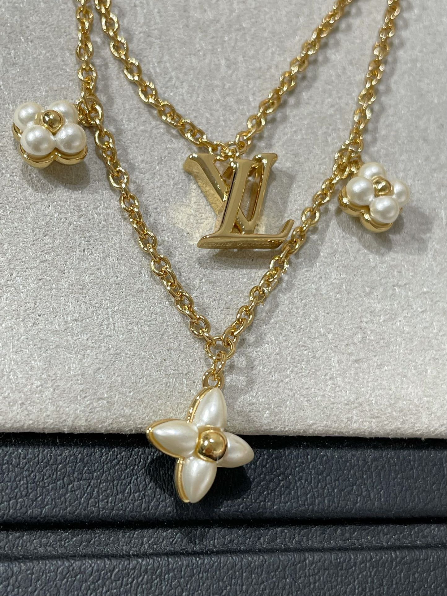 [Lumi Jewelry]FLOWERGRAM GOLD MOP DOUBLE ROW NECKLACE