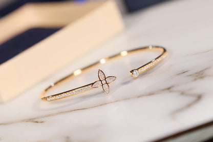 [Lumi Jewelry]IDYLLE GOLD OPEN BRACELET DIAMOND PAVED