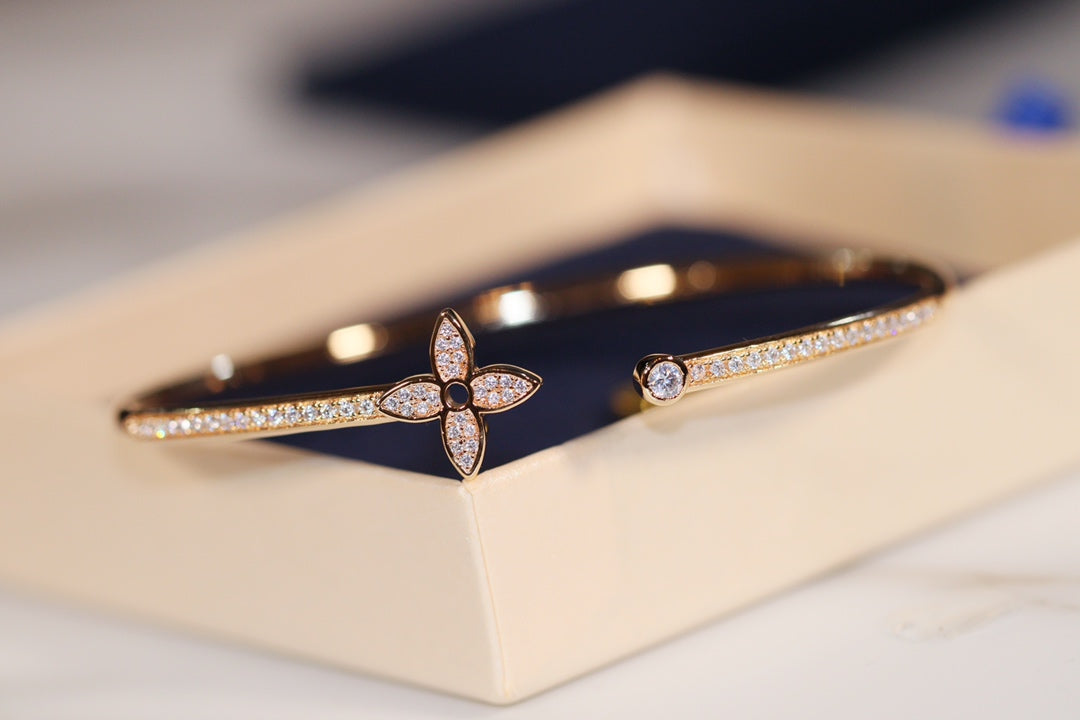 [Lumi Jewelry]IDYLLE GOLD OPEN BRACELET DIAMOND PAVED