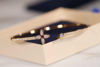 [Lumi Jewelry]IDYLLE GOLD OPEN BRACELET DIAMOND PAVED