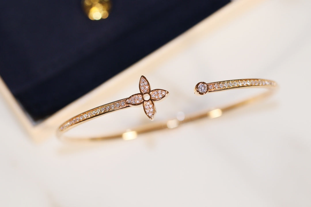 [Lumi Jewelry]IDYLLE GOLD OPEN BRACELET DIAMOND PAVED