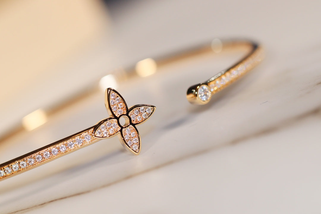 [Lumi Jewelry]IDYLLE GOLD OPEN BRACELET DIAMOND PAVED