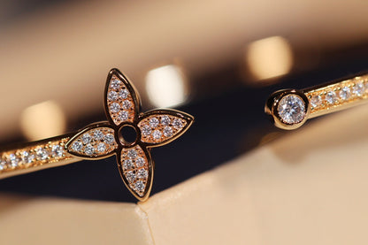 [Lumi Jewelry]IDYLLE GOLD OPEN BRACELET DIAMOND PAVED