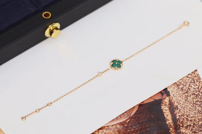 [Lumi Jewelry]STAR AND SUN 4 MOTIF PINK GOLD MALACHITE BRACELET