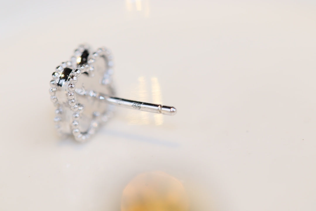 [Lumi Jewelry]CLOVER MINI TURQUOISE SILVER STUD EARRINGS