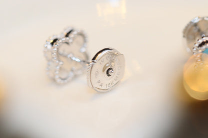 [Lumi Jewelry]CLOVER MINI TURQUOISE SILVER STUD EARRINGS