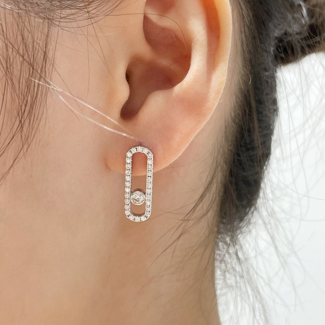 [Lumi Jewelery]MOVE UNO STUD DIAMOND PAVED EARRINGS
