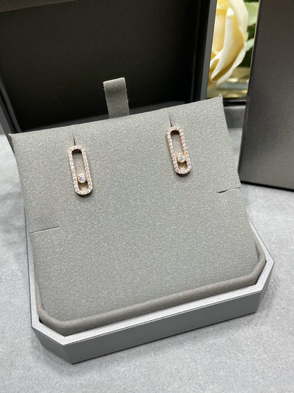 [Lumi Jewelery]MOVE UNO STUD DIAMOND PAVED EARRINGS