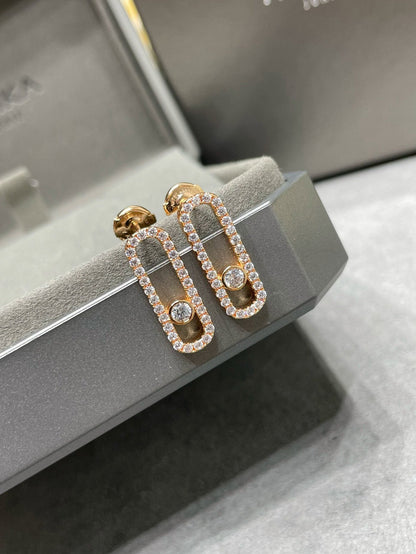 [Lumi Jewelery]MOVE UNO STUD DIAMOND PAVED EARRINGS