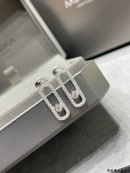 [Lumi Jewelery]MOVE UNO STUD DIAMOND PAVED EARRINGS