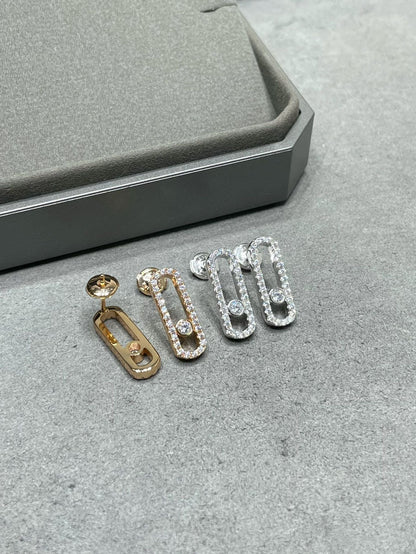 [Lumi Jewelery]MOVE UNO STUD DIAMOND PAVED EARRINGS