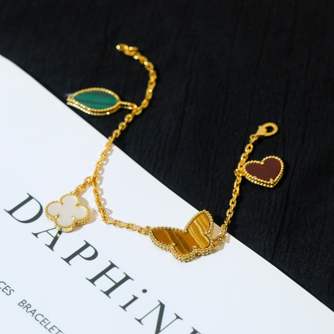 [Lumi Jewelry]LUCKY SPRING 5 MOTIF GOLD BRACELET