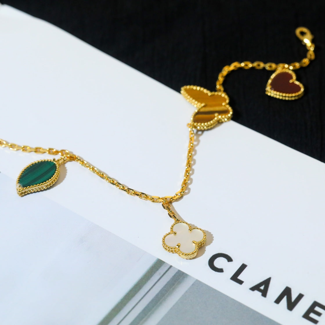 [Lumi Jewelry]LUCKY SPRING 5 MOTIF GOLD BRACELET