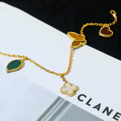 [Lumi Jewelry]LUCKY SPRING 5 MOTIF GOLD BRACELET