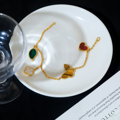 [Lumi Jewelry]LUCKY SPRING 5 MOTIF GOLD BRACELET