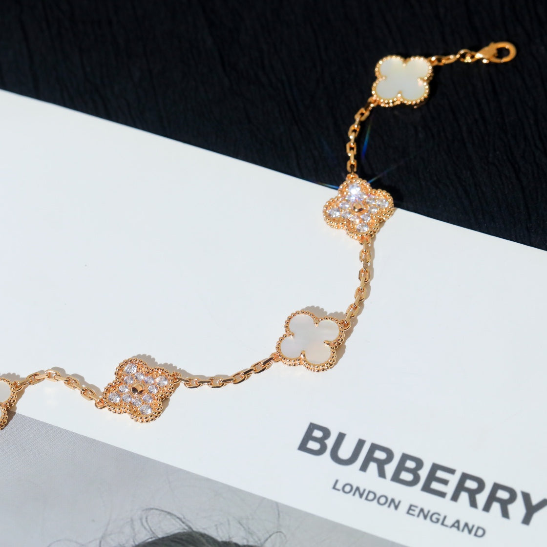 [Lumi Jewelry]CLOVER BRACELET 5 MOTIF WHITE MOP DIAMOND