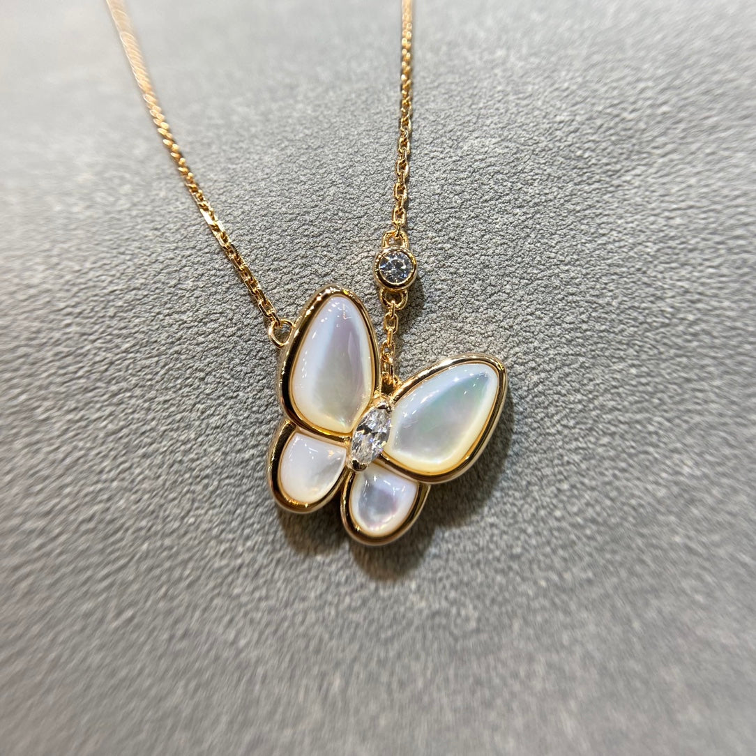 [Lumi Jewelry]BUTTERFLY MOP DIAMOND NECKLACE