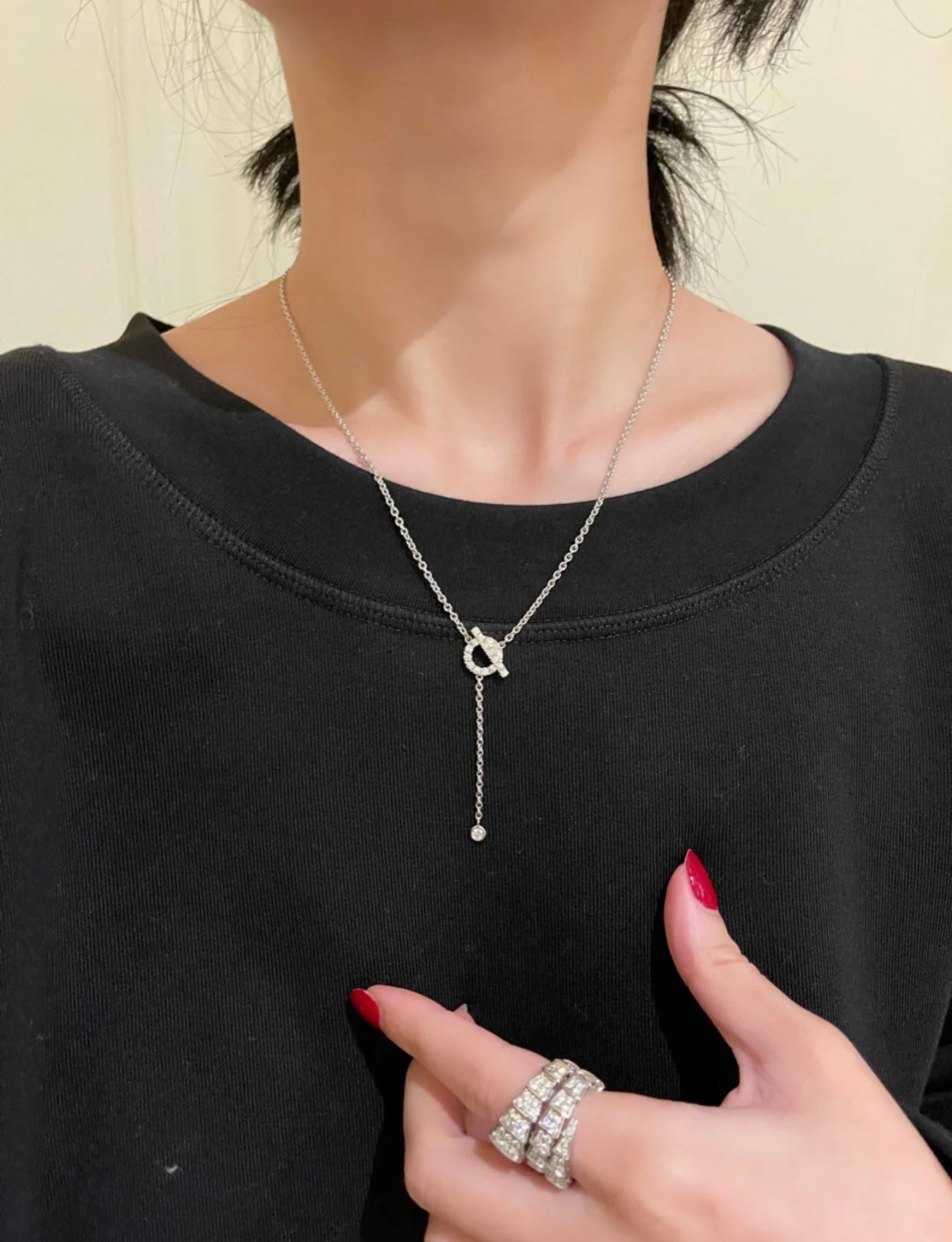 [Lumi Jewelry]FINESSE SILVER DIAMOND NECKLACE
