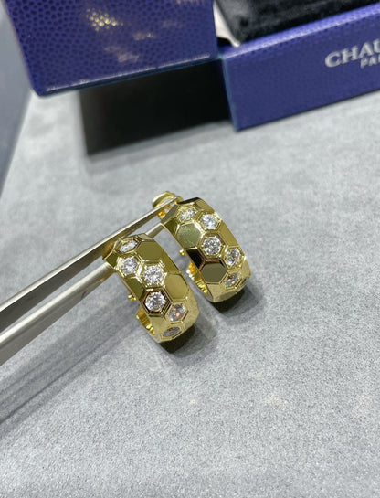 [Lumi Jewelry]BEE LOVE DIAMOND HOOP EARRINGS