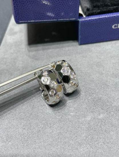 [Lumi Jewelry]BEE LOVE DIAMOND HOOP EARRINGS