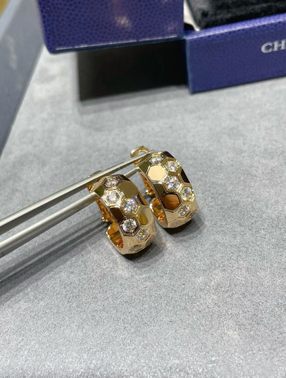 [Lumi Jewelry]BEE LOVE DIAMOND HOOP EARRINGS