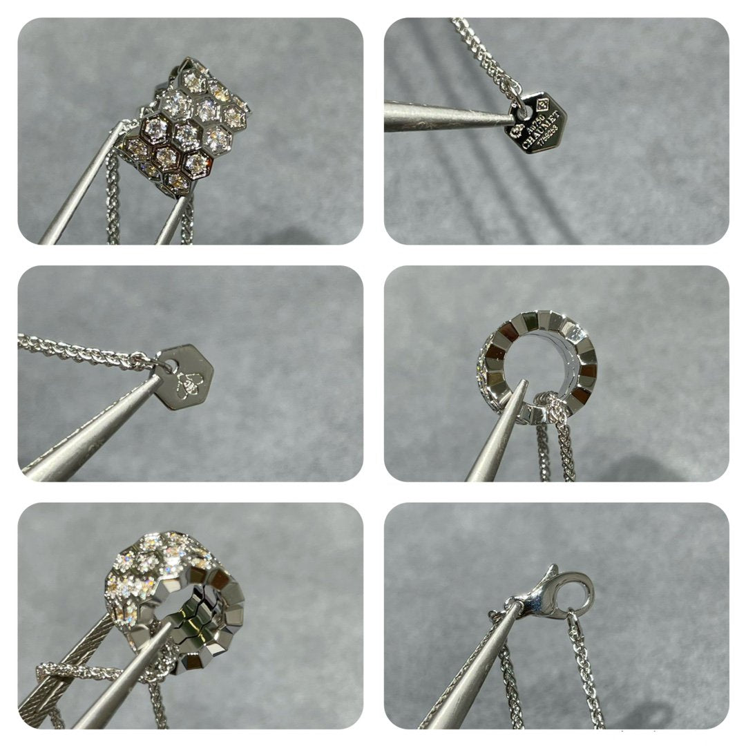 [Lumi Jewelry]BEE LOVE DIAMOND PAVED 3 ROW NECKLACE