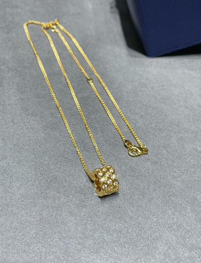 [Lumi Jewelry]BEE LOVE DIAMOND PAVED 3 ROW NECKLACE