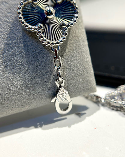 [Lumi Jewelry]CLOVER 5 MOTIF SILVER DIAMOND BRACELET