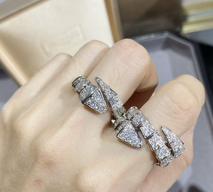 [Lumi Jewelry]SERPENTI LARGE RING SILVER DIAMOND PAVED