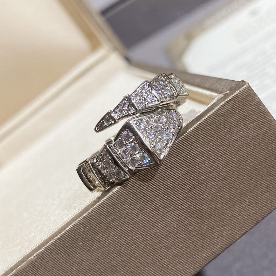 [Lumi Jewelry]SERPENTI LARGE RING SILVER DIAMOND PAVED