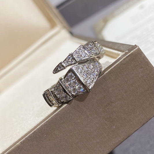 [Lumi Jewelry]SERPENTI LARGE RING SILVER DIAMOND PAVED