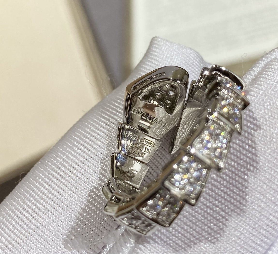 [Lumi Jewelry]SERPENTI LARGE RING SILVER DIAMOND PAVED