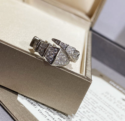 [Lumi Jewelry]SERPENTI LARGE RING SILVER DIAMOND PAVED