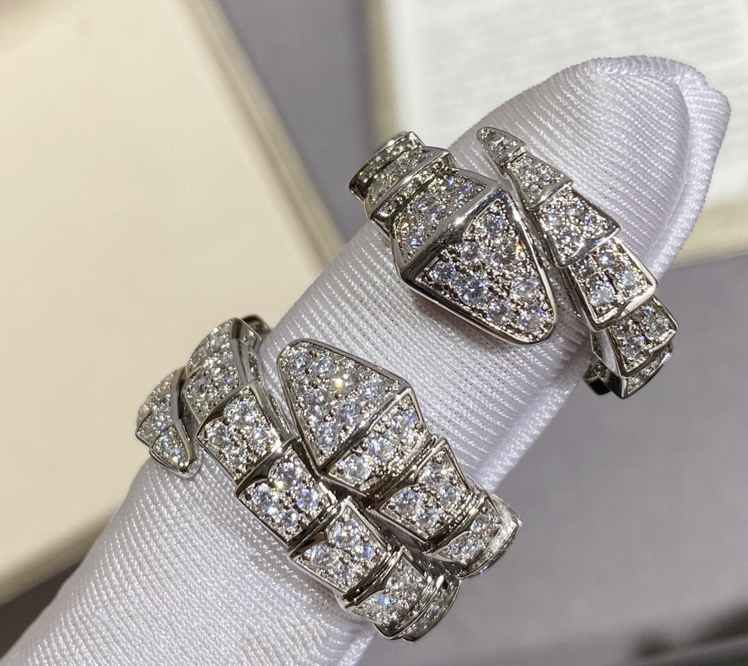 [Lumi Jewelry]SERPENTI LARGE RING SILVER DIAMOND PAVED
