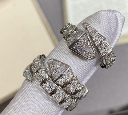 [Lumi Jewelry]SERPENTI LARGE RING SILVER DIAMOND PAVED