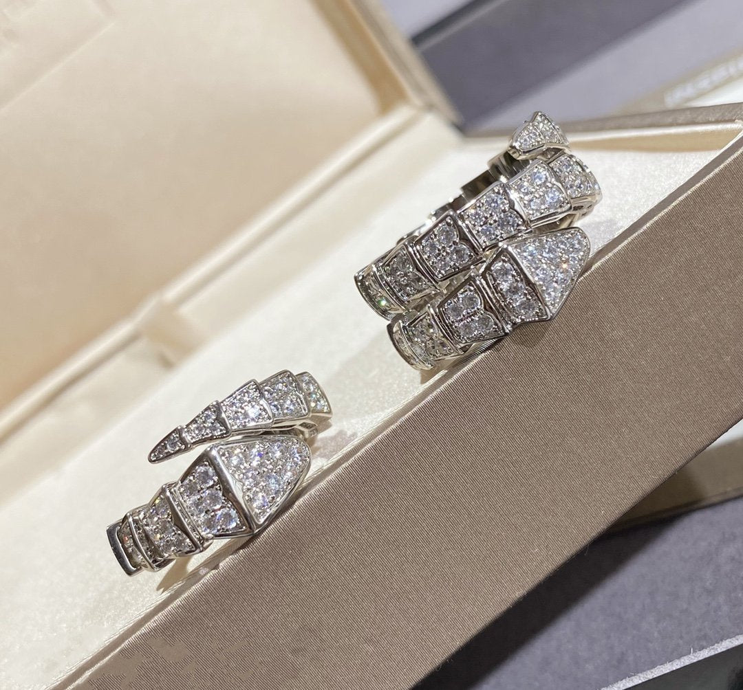 [Lumi Jewelry]SERPENTI LARGE RING SILVER DIAMOND PAVED