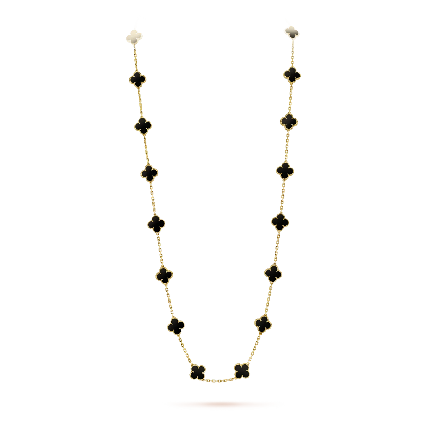 [Lumi Jewelry]CLOVER 20 MOTIFS ONYX NECKLACE