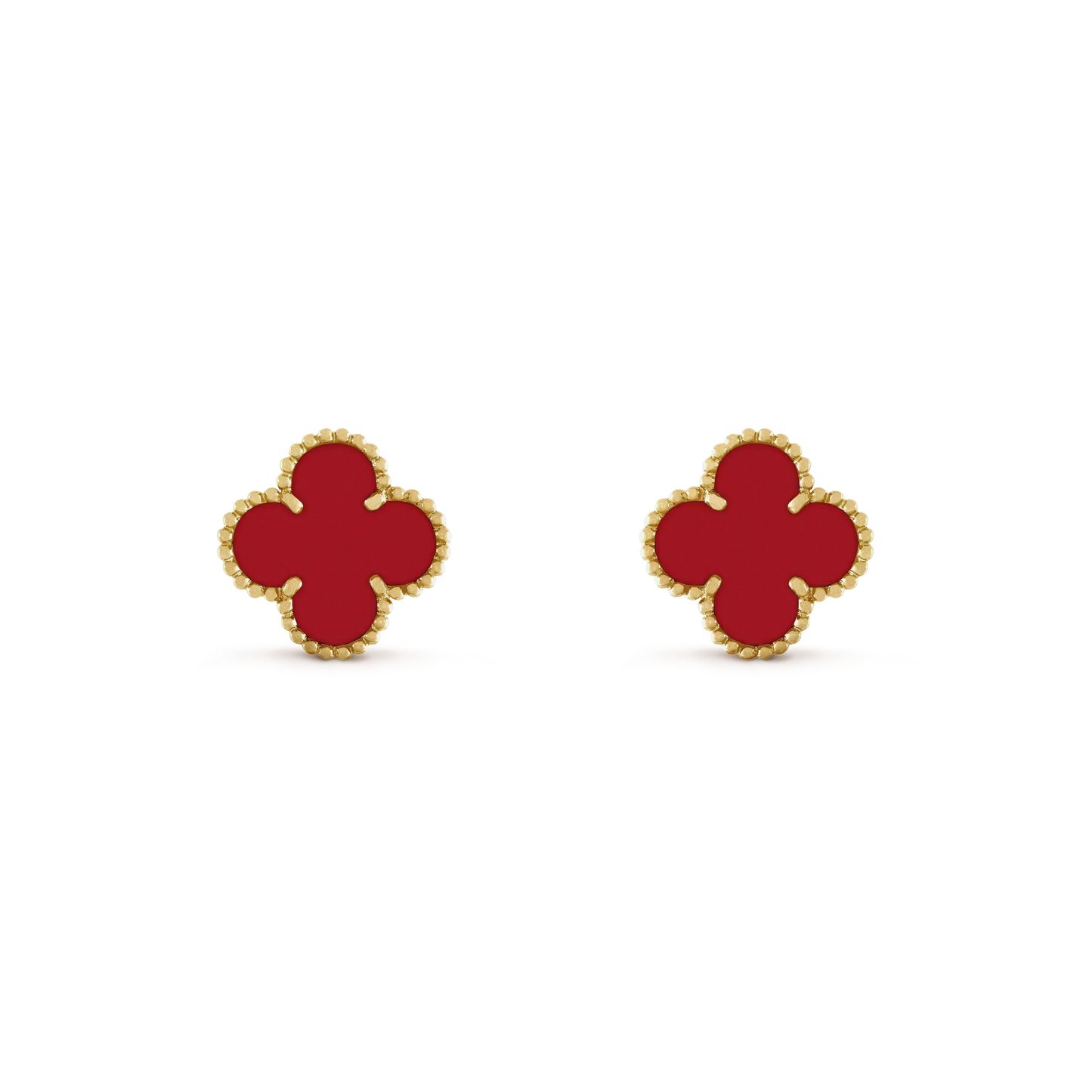 [Lumi Jewelry]CLOVER MINI 9.5MM CARNELIAN EARRINGS