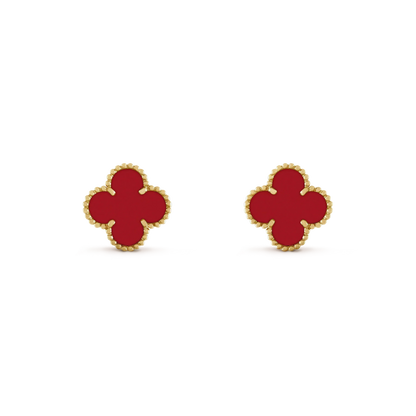 [Lumi Jewelry]CLOVER MINI 9.5MM CARNELIAN EARRINGS