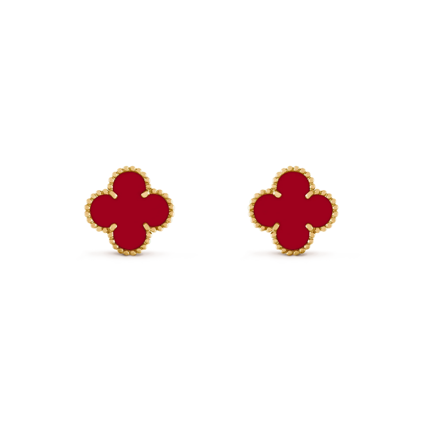 [Lumi Jewelry]CLOVER MEDIUM 1 MOTIFS CARNELIAN  EARRINGS