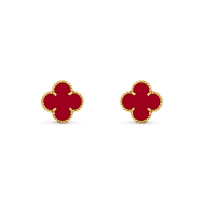 [Lumi Jewelry]CLOVER MEDIUM 1 MOTIFS CARNELIAN  EARRINGS