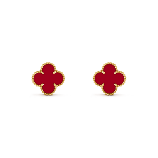 [Lumi Jewelry]CLOVER MEDIUM 1 MOTIFS CARNELIAN  EARRINGS